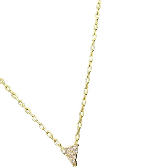 Jessica Simpson Pave Rhinestone Pendant Chain Necklace Gold Tone Date Night - Picture 4 of 6